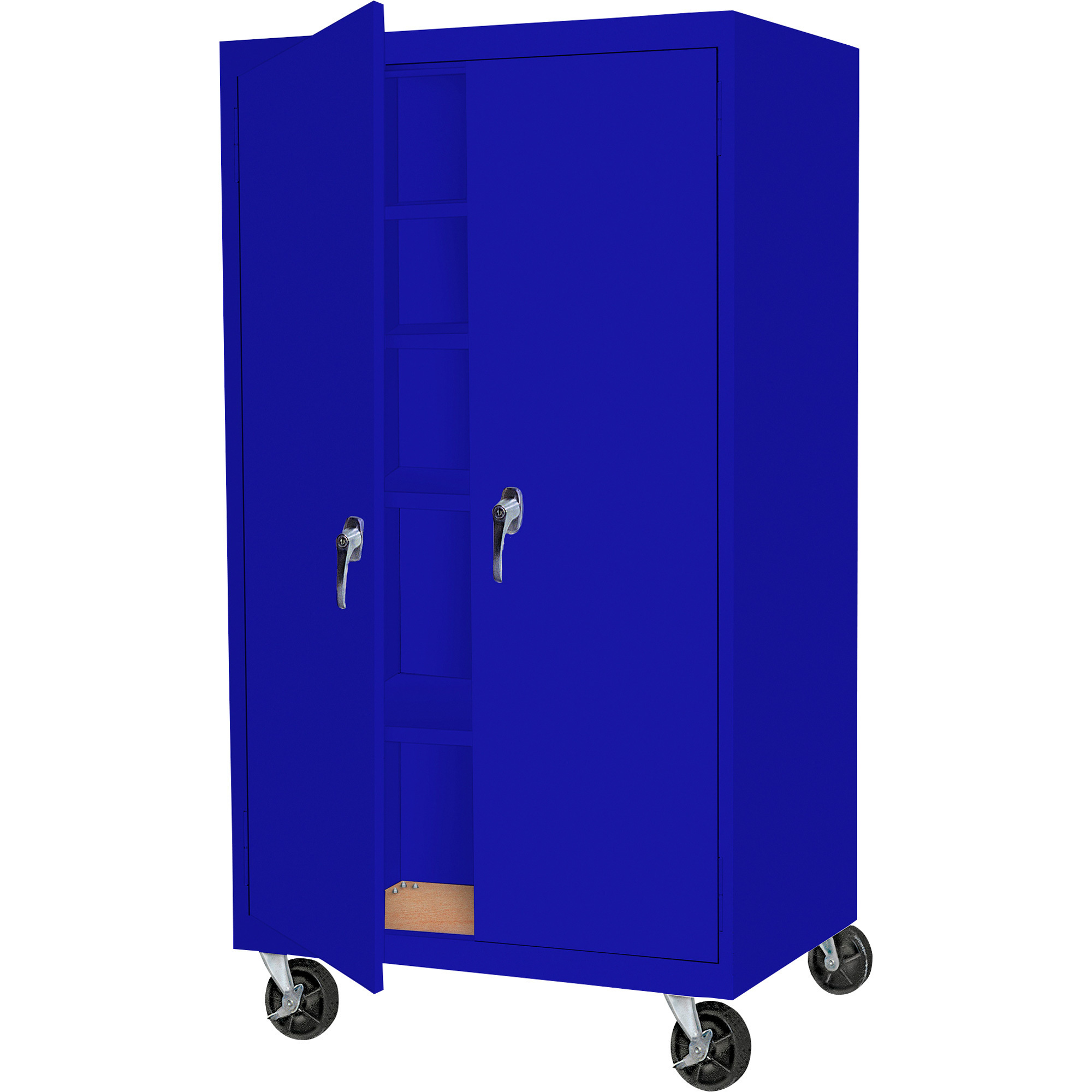 Steel Cabinets USA 2-Door Mobile Storage Cabinet, Blue, 4 Shelves, 4 Casters, Locking Handles, 36in.W x 24in.D x 72in.H, Model# MAAH-36722RB-BL